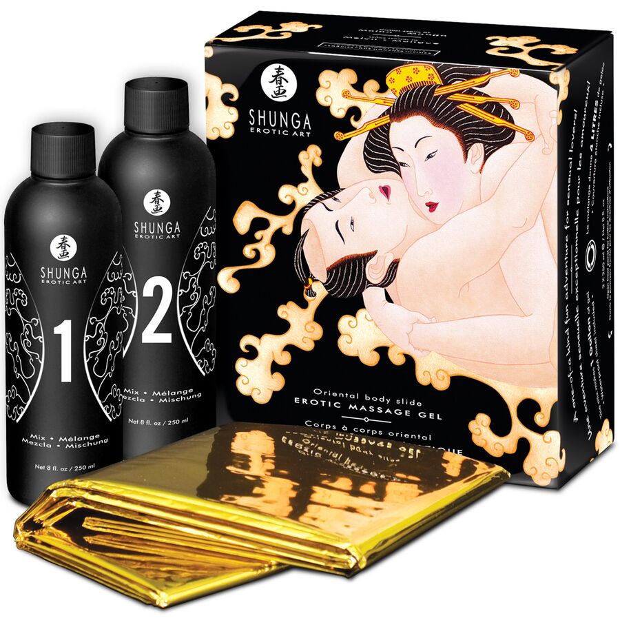 SHUNGA - GEL DE MASAJE ERÓTICO CUERPO A CUERPO ORIENTAL MELÓN MANGO