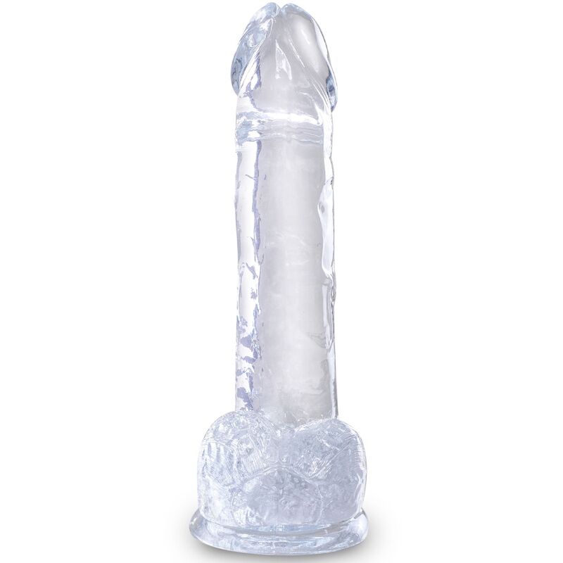 KING COCK - CLEAR PENE REALÍSTICO CON TESTÍCULOS 15.2 CM TRANSPARENTE