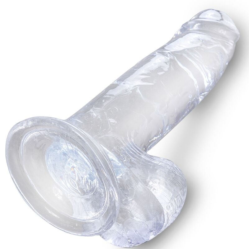 KING COCK - CLEAR PENE REALÍSTICO CON TESTÍCULOS 15.2 CM TRANSPARENTE