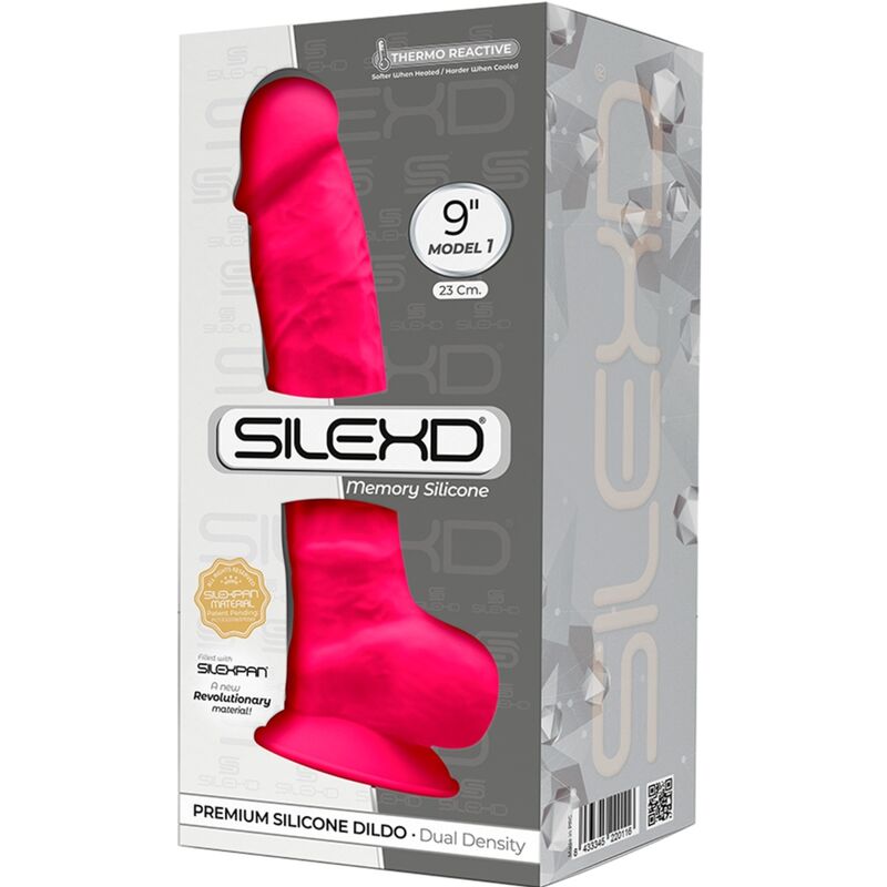 SILEXD - MODELO 1 PENE REALÍSTICO SILICONA PREMIUM SILEXPAN FUCSIA 23 CM