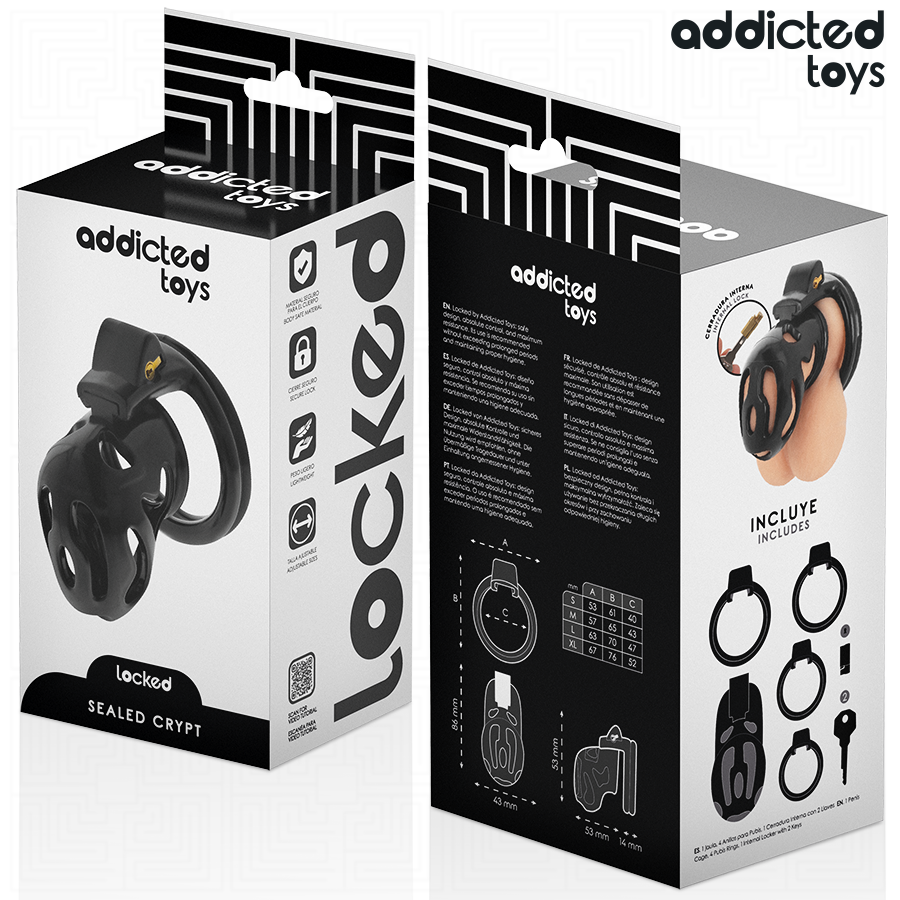 ADDICTED TOYS LOCKED - SEALED CRYPT JAULA PARA PENE 8 CM
