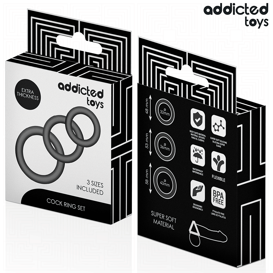 ADDICTED TOYS - SET DE ANILLOS SILICONA MODELO 1