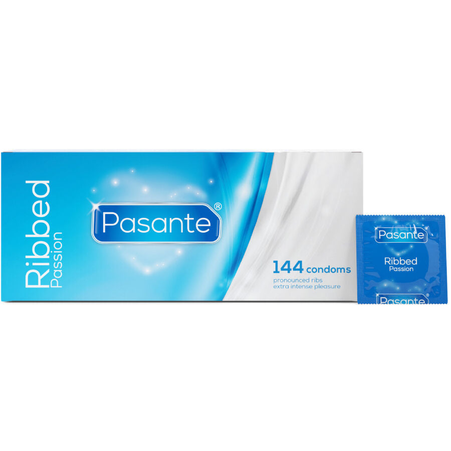 PASANTE - RIBBED PASSION PRESERVATIVOS CAJA 144 UNIDADES