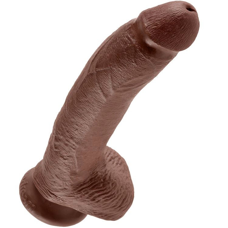 KING COCK - 9 PENE REALÍSTICO MARRÓN 22.9 CM