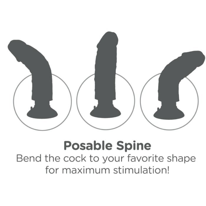 KING COCK - DILDO VIBRADOR CON TESTÍCULOS 25.5 CM COLOR NATURAL