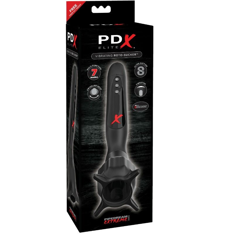 PDX ELITE - ESTIMULADOR CON VIBRACIÓN Y SUCCIONADOR ROTO-SUCKER