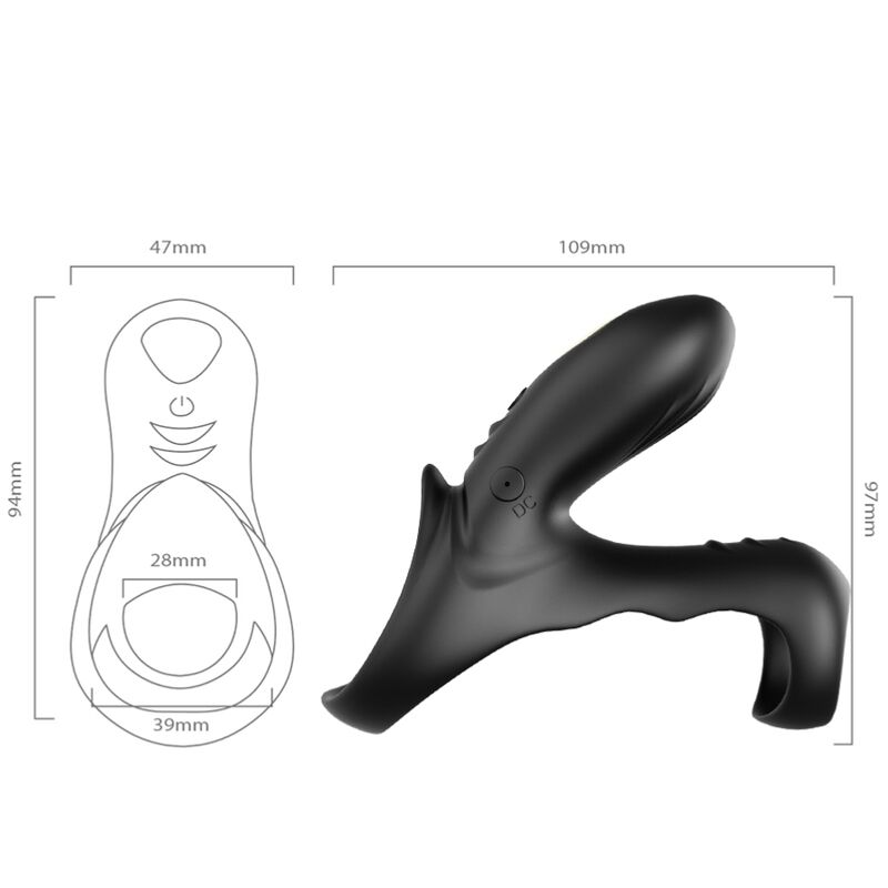 ANILLO DOBLE VIBRADOR PAREJA NEGRO ARMONY - RANGER