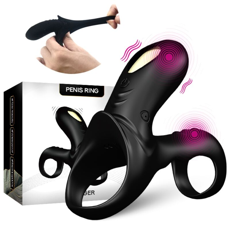 ANILLO DOBLE VIBRADOR PAREJA NEGRO ARMONY - RANGER
