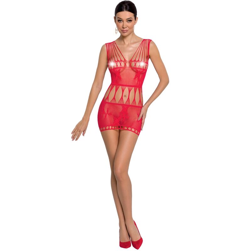 PASSION - WOMAN BS090 BODYSTOCKING ROJO TALLA ÚNICA