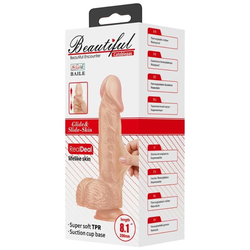 BAILE - BEAUTIFUL ENCOUNTER CATOBLEPAS DILDO REALÍSTICO FLEXIBLE 20.6 CM NATURAL