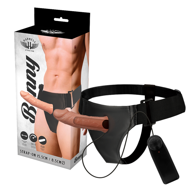 HARNESS ATTRACTION - ARNÉS  HUECO BENNY CON VIBRADOR 15 CM -O- 4.5 CM