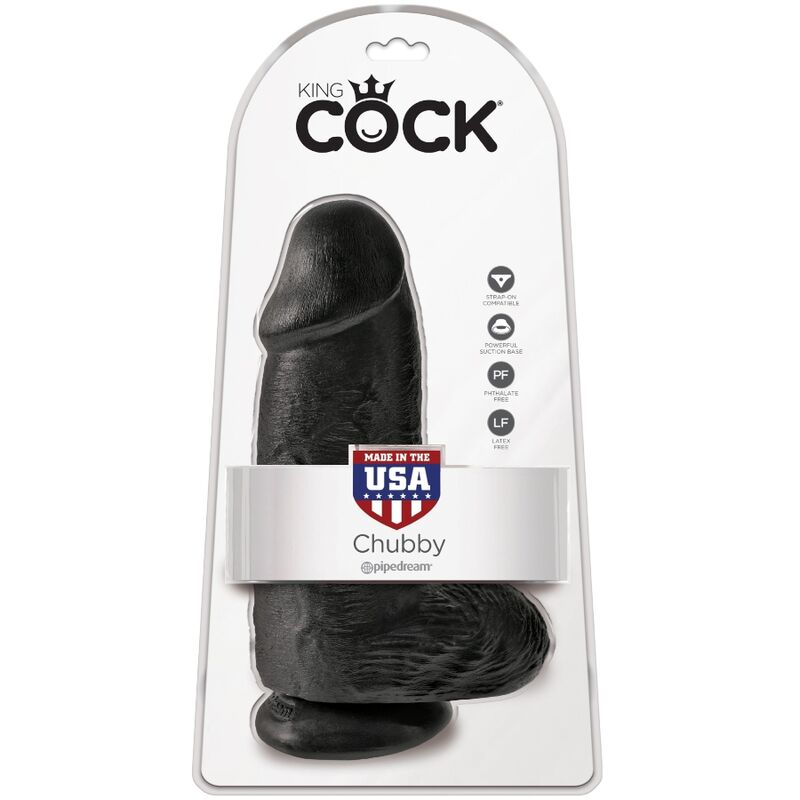 KING COCK - PENE REALÍSTICO CHUBBY 23 CM NEGRO