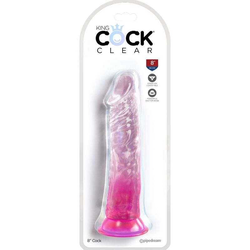 KING COCK - CLEAR PENE REALÍSTICO 19.7 CM ROSA