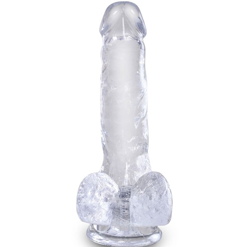 KING COCK - CLEAR PENE REALÍSTICO CON TESTÍCULOS 13.5 CM TRANSPARENTE