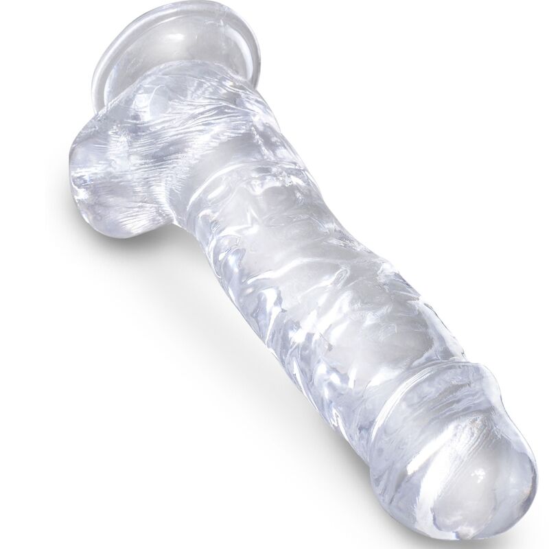 KING COCK - CLEAR PENE REALÍSTICO CON TESTÍCULOS 16.5 CM TRANSPARENTE