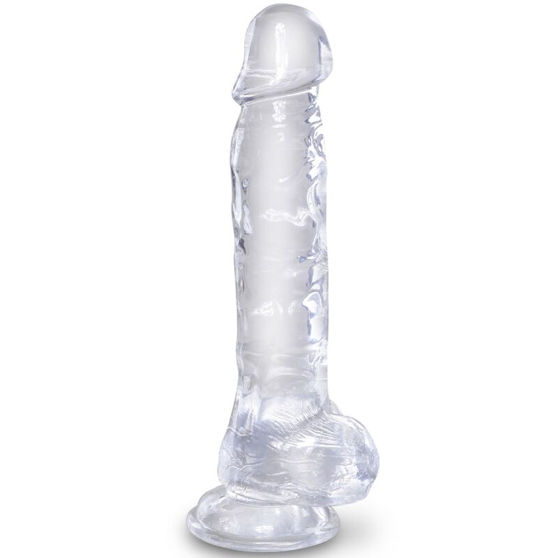 KING COCK - CLEAR PENE REALÍSTICO CON TESTÍCULOS 16.5 CM TRANSPARENTE