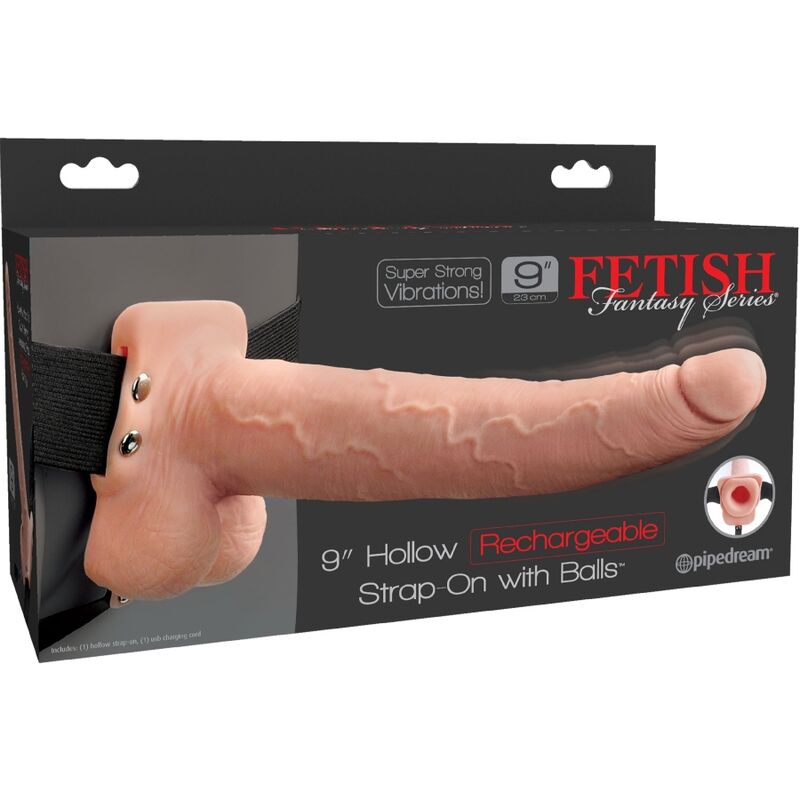 FETISH FANTASY SERIES - ARNES AJUSTABLE PENE REALÍSTICO CON TESTÍCULOS RECARGABLE Y VIBRADOR 23 CM