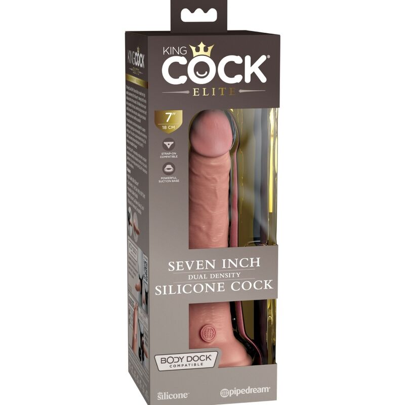 KING COCK - ÉLITE DILDO REALÍSTICO SILICONA 17.8 CM