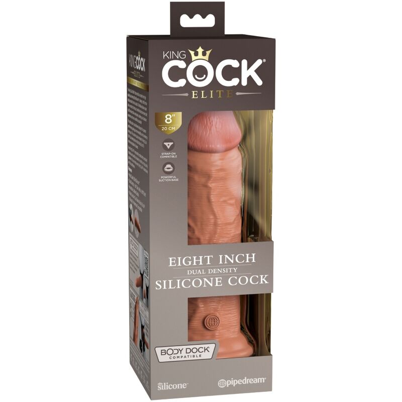 KING COCK - ÉLITE DILDO REALÍSTICO SILICONA 20.3 CM CARAMELO