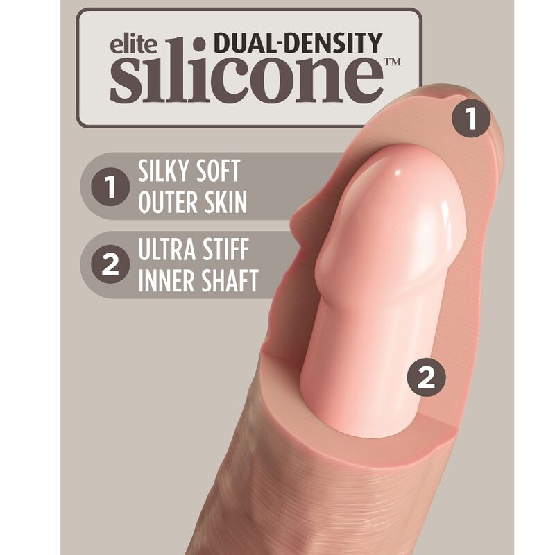 KING COCK - ÉLITE DILDO REALÍSTICO VIBRADOR & SILICONA 15.2 CM