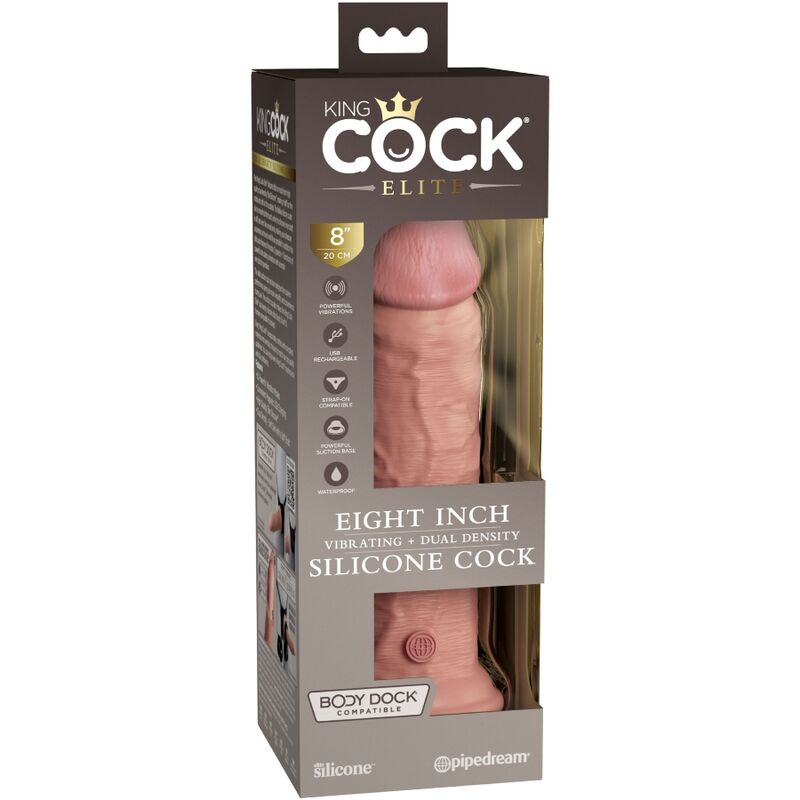 KING COCK - ÉLITE DILDO REALÍSTICO VIBRADOR & SILICONA 20.3 CM