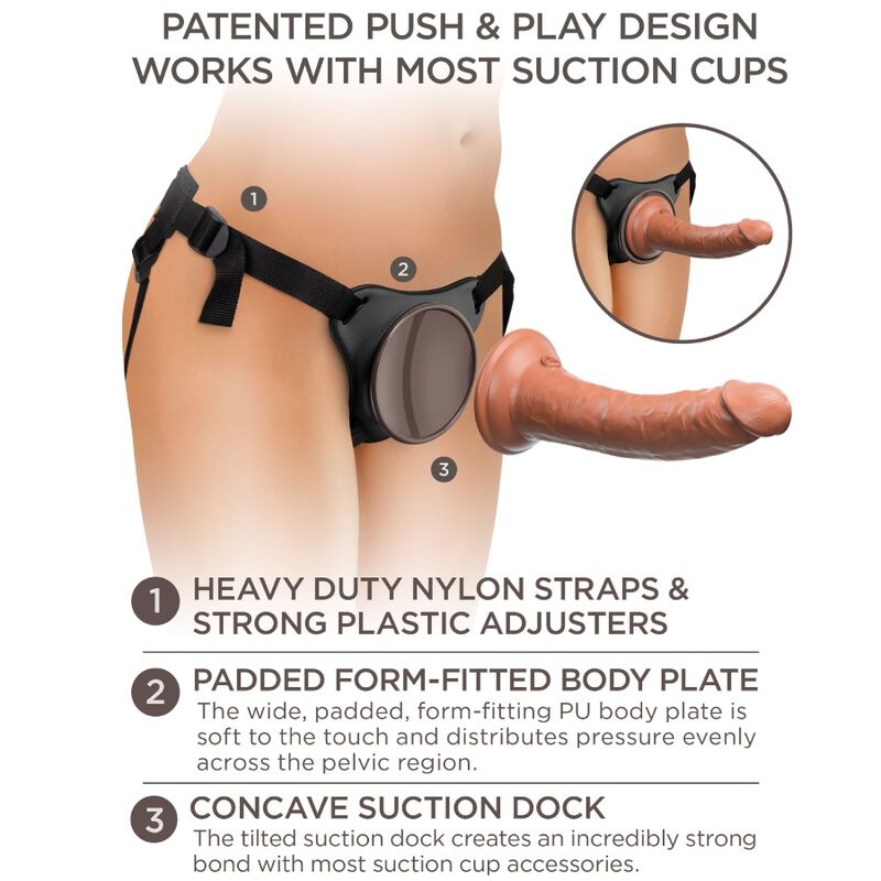 KING COCK - ÉLITE ARNÉS AJUSTABLE CONFORTABLE CON DILDO 17.8 CM