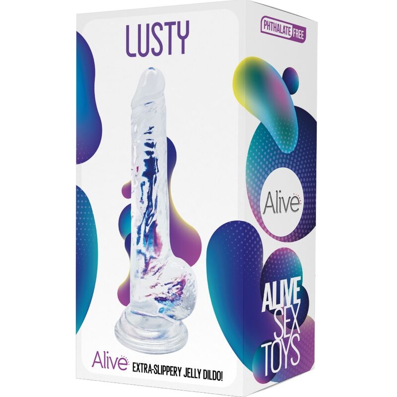 ALIVE - LUSTY PENE REALÍSTICO TRANSPARENTE 18 CM
