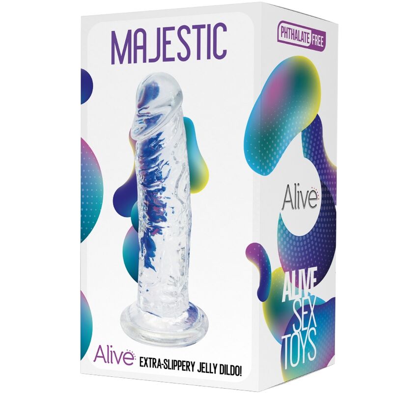 ALIVE - MAJESTIC PENE REALÍSTICO TRANSPARENTE 14.7 CM