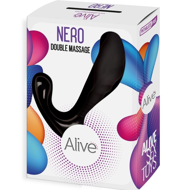 ALIVE - NERO DOBLE MASAJEADOR ANAL & PROSTÁTICO