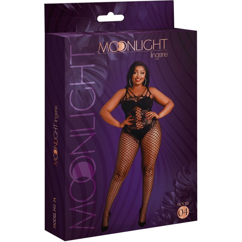 MOONLIGHT - MODELO 4 BODYSTOCKING NEGRO TALLA ÚNICA / PLUS SIZE