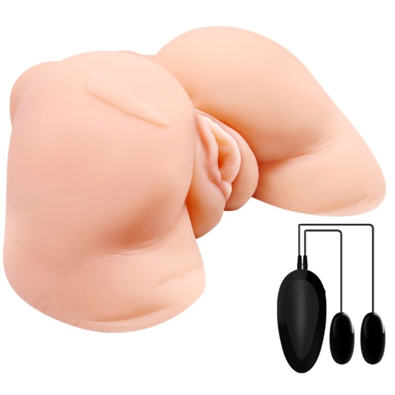 CRAZY BULL - VAGINA Y ANO CON MALLA REALISTA CON VIBRACIÓN