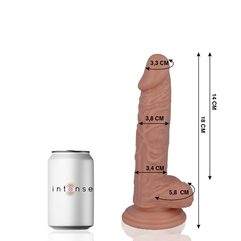 MR INTENSE - 11 PENE REALÍSTICO 18 CM -O- 3.8 CM