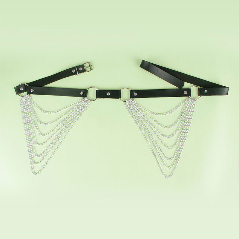 SUBBLIME - CINTURÓN DE CADENAS CUERO NEGRO TALLA ÚNICA