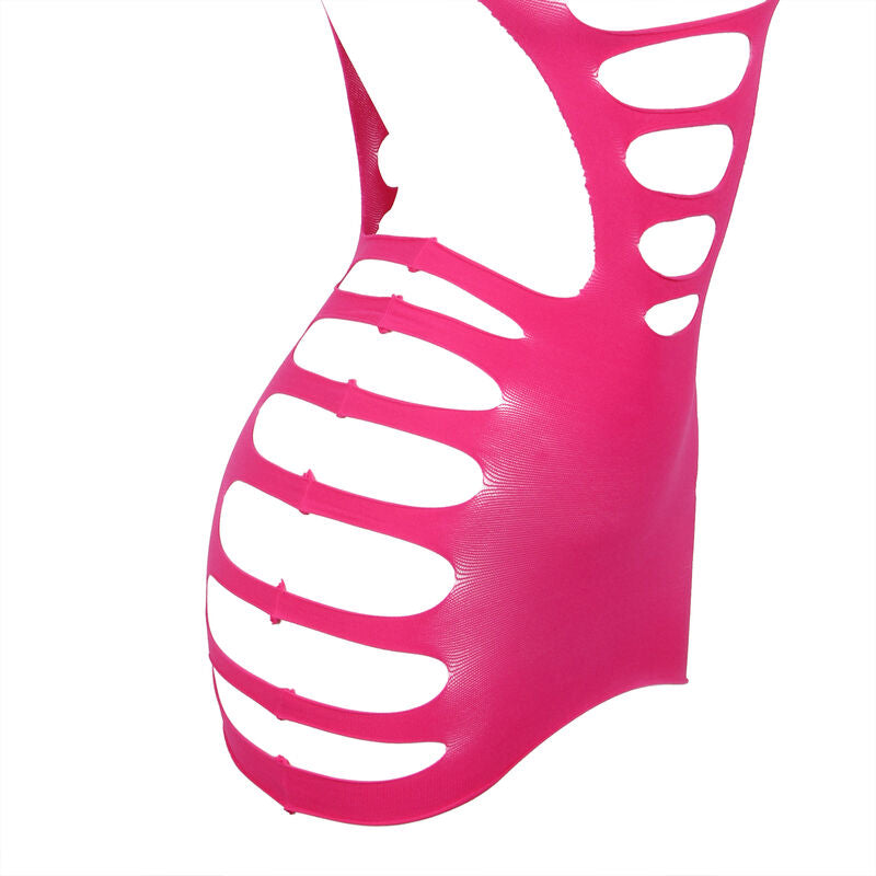 SUBBLIME - 952273 VESTIDO DE REJILLA ELÁSTICO MANGA LARGA ROSA TALLA ÚNICA