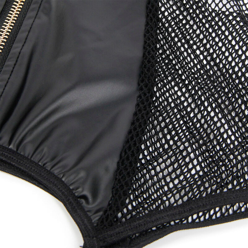 SUBBLIME - 954451 VESTIDO SEXY DE REJILLA CUERO NEGRO L/XL