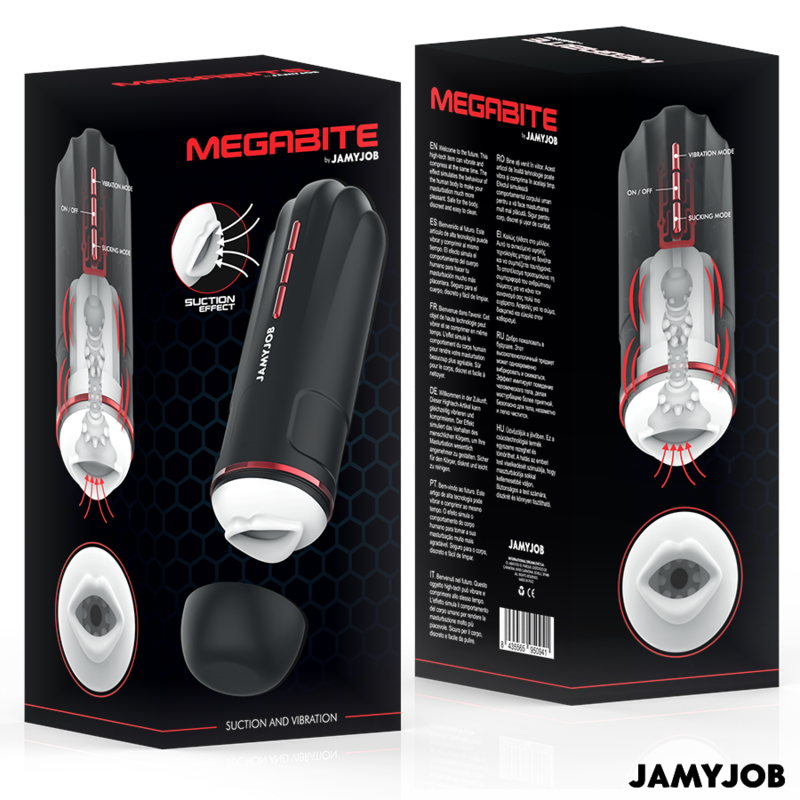 JAMYJOB - MEGABITE MASTURBADOR BOCA AUTOMTICO 5 MODOS ONDAS ESTIMULADORAS Y VIBRACIÓN