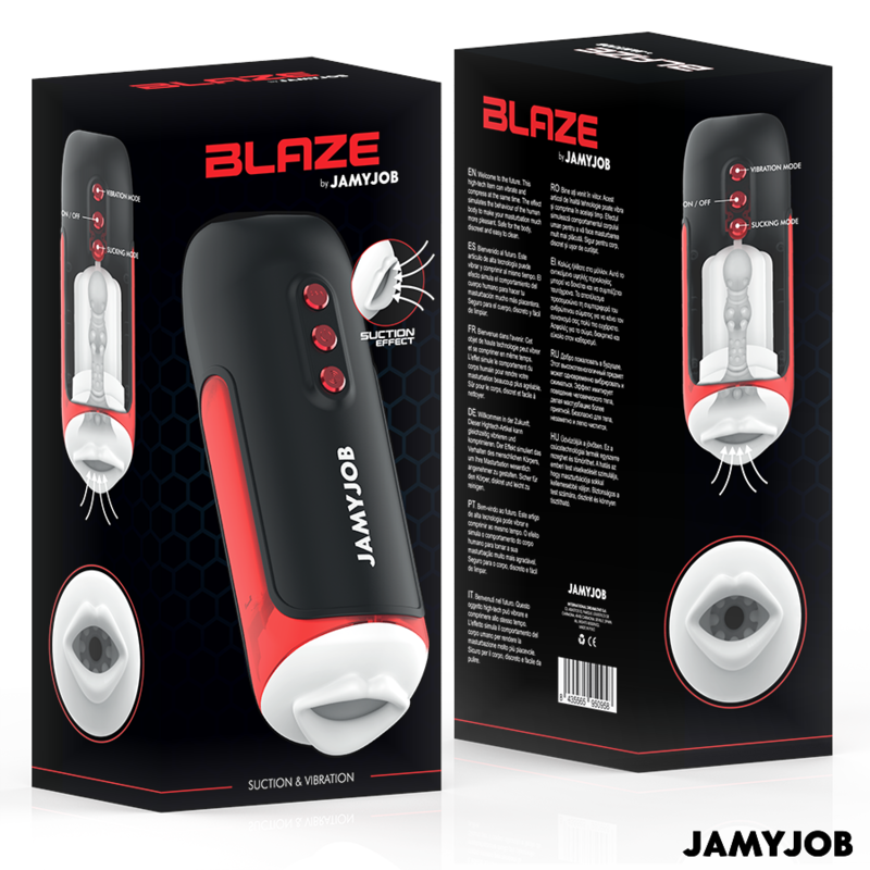 JAMYJOB - BLAZE MASTURBADOR BOCA AUTOMTICO 5 MODOS ONDAS ESTIMULADORAS Y VIBRACIÓN