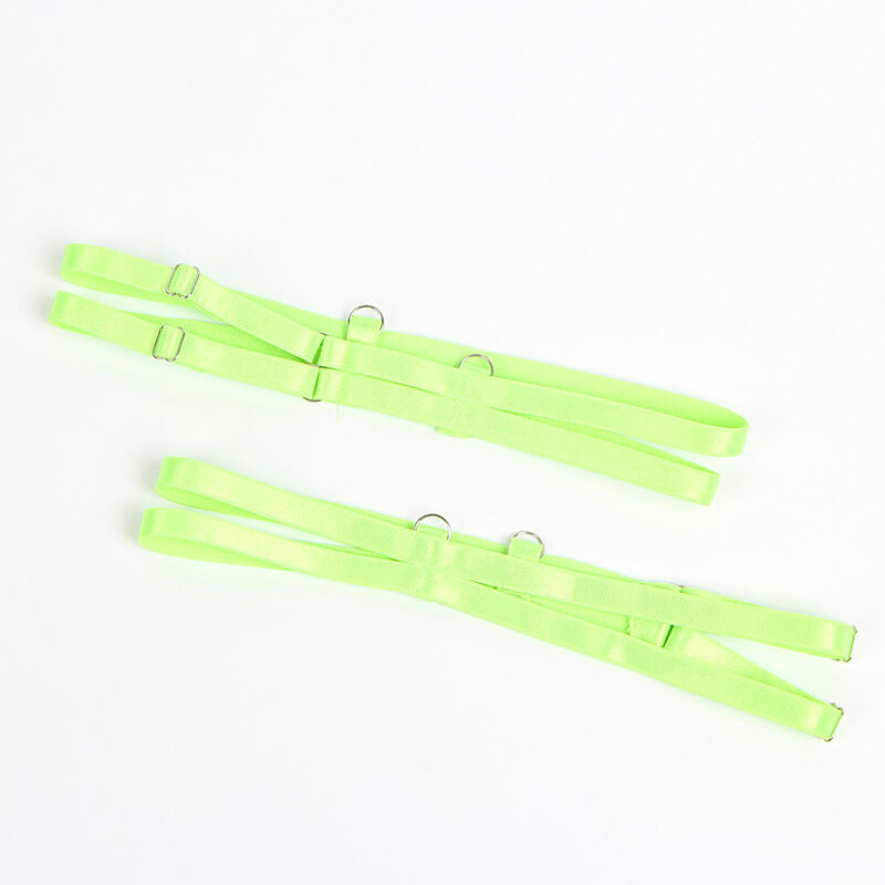 SUBBLIME - 955328 SET SUJETADOR CON ENCAJE Y LIGUEROS VERDE Y AZUL L/XL