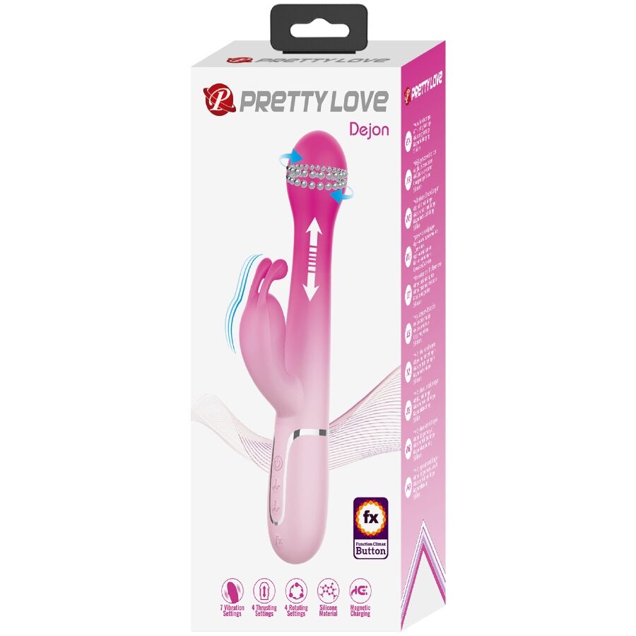 PRETTY LOVE - DEJON VIBRADOR RABBIT 3 EN 1 MULTIFUNCIÓN ROSA