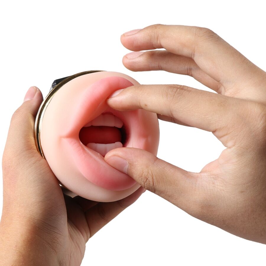 SHEQU - KAY MASTURBADOR DOBLE CON VIBRACIÓN DUAL BOCA Y VAGINA