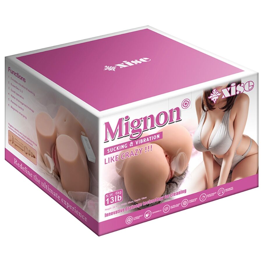 XISE - MIGNON SUCKING MASTURBADOR VAGINA REALÍSTICO CON VIBRACIÓN Y ONDAS ESTIMULADORAS Y CONTROL REMOTO 6 KG