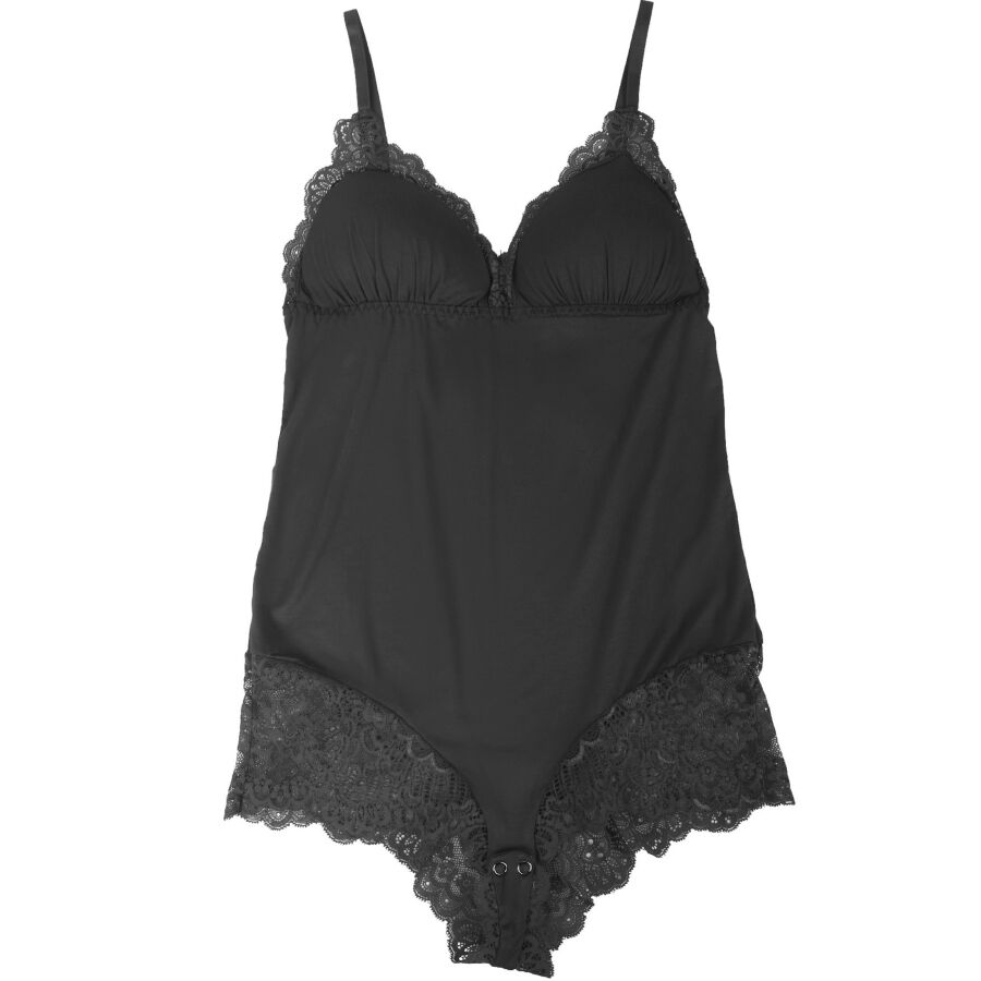 SUBBLIME - TEDDY DETALLE ENCAJE FLORAL NEGRO S/M