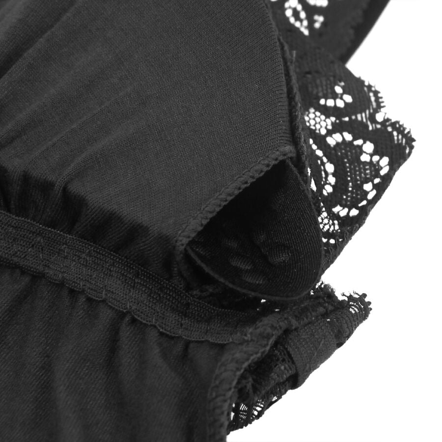 SUBBLIME - TEDDY DETALLE ENCAJE FLORAL NEGRO S/M