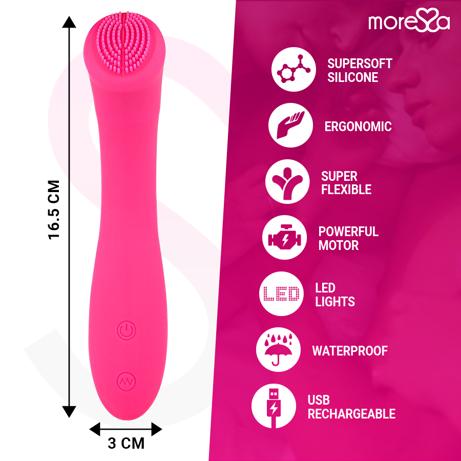MORESSA - CELSO MASAJEADOR DUO PUNTO G Y SUERO PELVICO PREMIUM SILICONE RECARGABLE