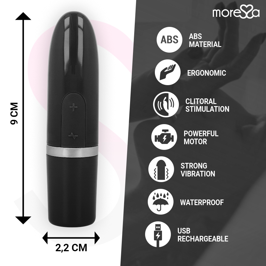 MORESSA - IVY MASAJEADOR SIMULADOR LABIAL DE VIAJE NEGRO