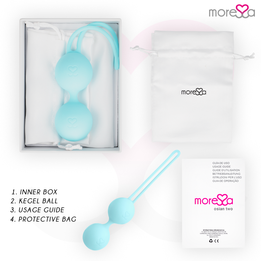 MORESSA - OSIAN TWO ENTRENAMIENTO SUELO PELVICO 101gr PREMIUM SILICONA TURQUESA