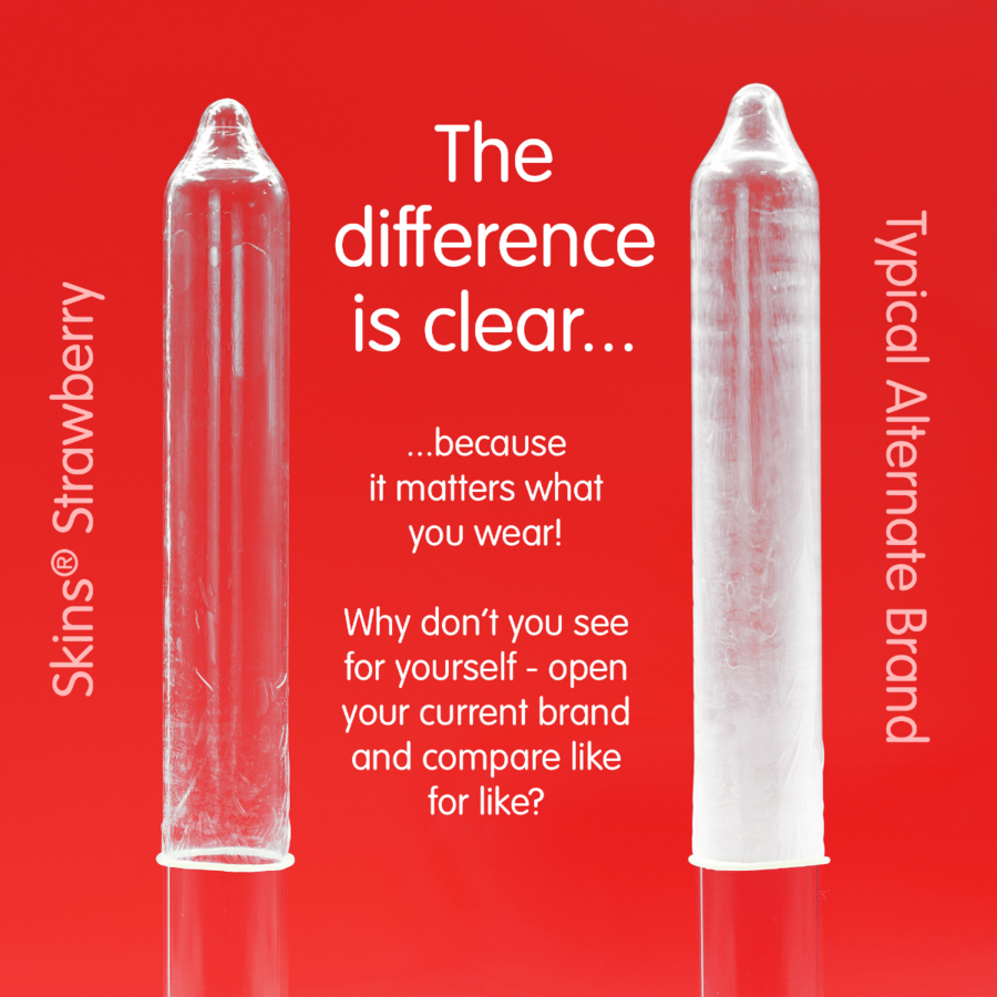 SKINS - PRESERVATIVOS PREMIUM SABOR FRESA PACK 8