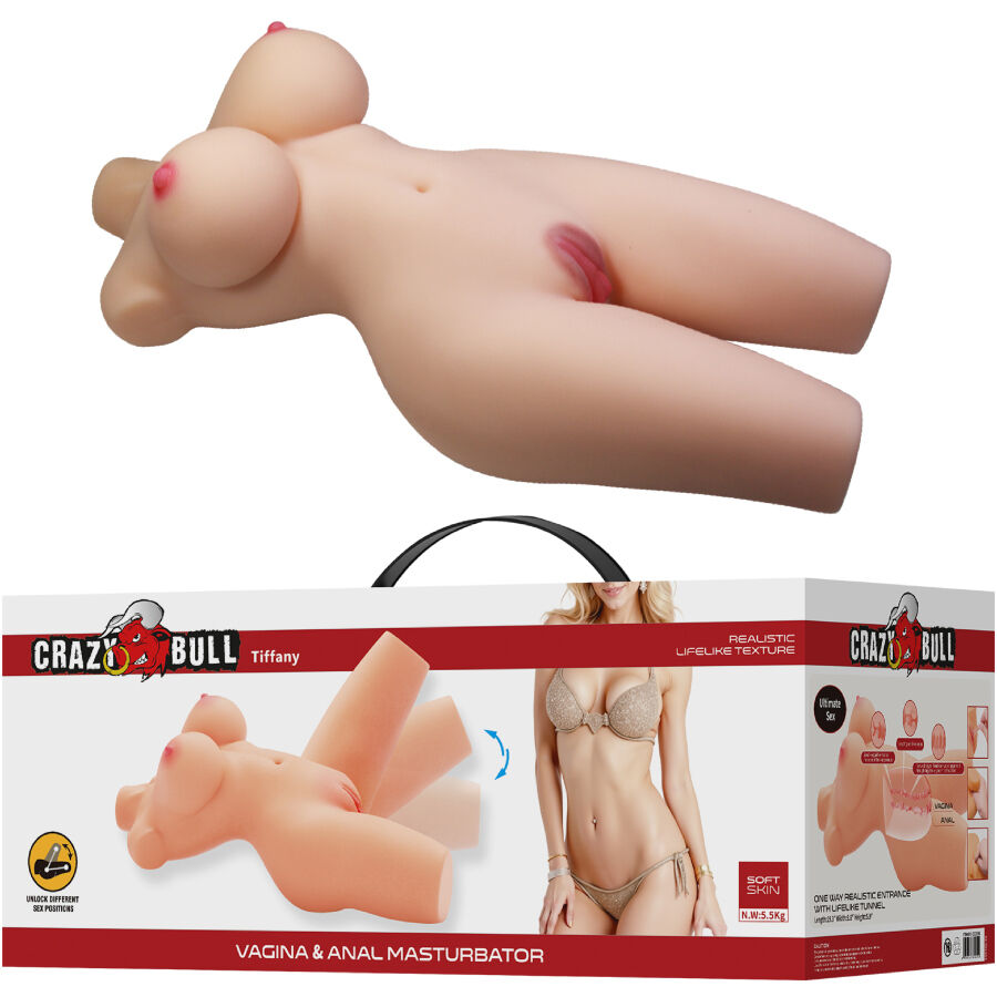 CRAZY BULL - TIFFANY TORSO FEMENINO REALISTA VAGINA Y ANAL 5.5 KG