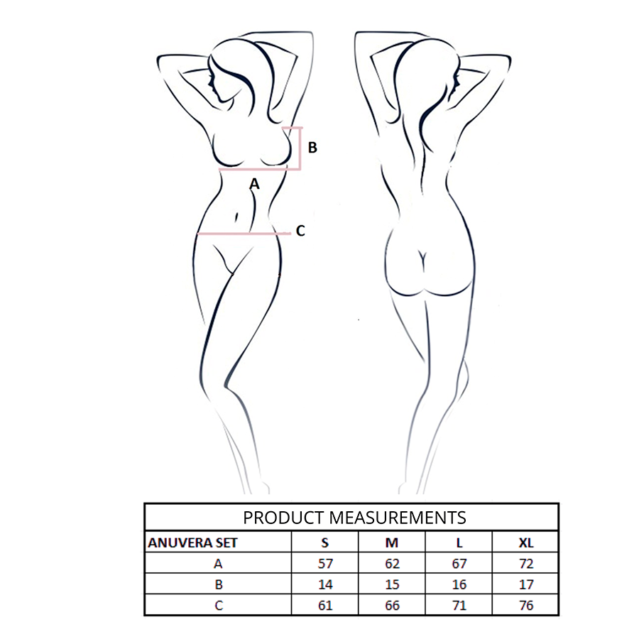 PASSION - ANUVERA SET SUJETADOR + TANGA NEGRO L/XL