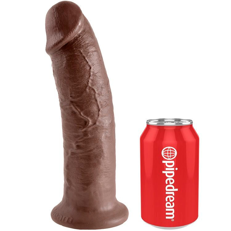 KING COCK - 10 PENE MARRÓN 25.4 CM